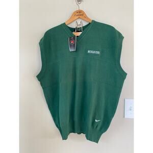 Vintage deadstock nwt Nike Team Michigan State Spartans sweater vest XL
